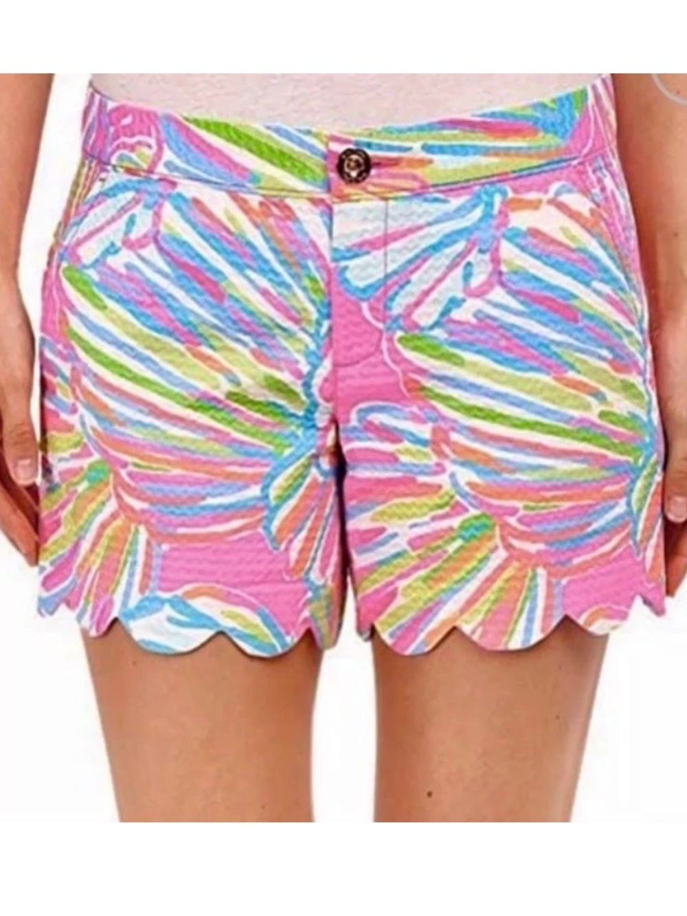 Lilly Pulitzer Buttercup Short Shellabrate Pink Shell Scallop  Beach. Sz 2
